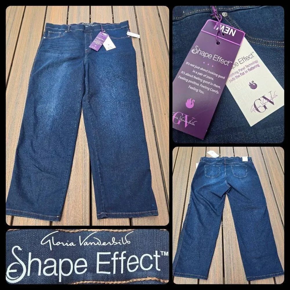Gloria Vanderbilt Shape Effect High Rise Straight jeans stretchy 20W